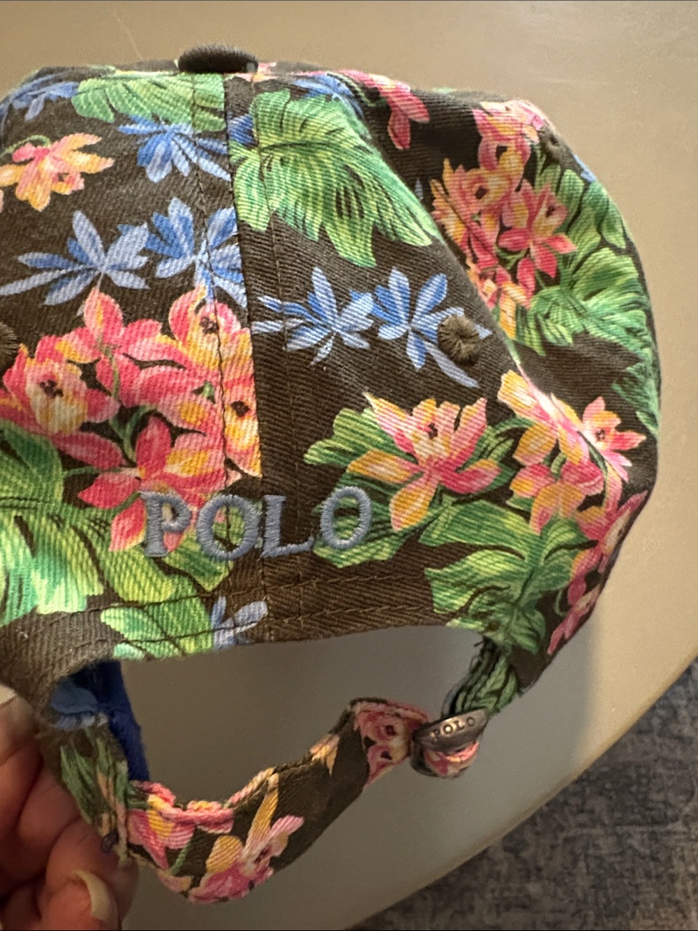 Polo by Ralph Lauren Floral Cap - Black with Pink & Green - Picture 3 of 4